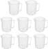 Bettomshin 9Pcs 500ml Metric Straight Shape Plastic Beaker, Graduated Liquid Measuring Cups for Lab