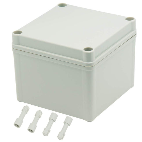 Zulkit Junction Box, IP67 Waterproof Dustproof ABS Plastic Electrical Project Enclosure, Grey 4.92 x 4.92 x 3.94 inch