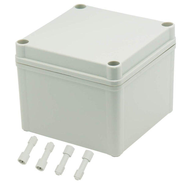 Zulkit Junction Box, IP67 Waterproof Dustproof ABS Plastic Electrical Project Enclosure, Grey 4.92 x 4.92 x 3.94 inch