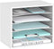 SUPEASY 5 Tier Wood Desk Organizer, Paper File Organizer for Desktop, Literature Mail Sorter for Office School & Home