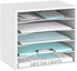 SUPEASY 5 Tier Wood Desk Organizer, Paper File Organizer for Desktop, Literature Mail Sorter for Office School & Home