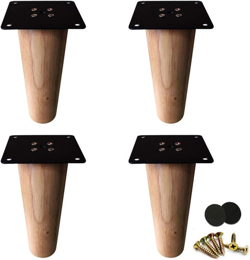 KDDEON Solid Wood Rubber Wood Furniture Legs,DIY Replacement Sofa Legs,Tapered Coffee Table Legs,for