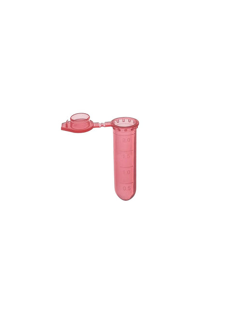 MUHWA 2ml Microcentrifuge Tubes, 500pcs Graduated Micro Test Tubes with Snap Cap, Rounded Microtube Sample Vial for Laboratory(Clear Red)