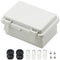 Zulkit IP65 Waterproof ABS Plastic Electrical Box - Hinged Shell with 2 Cable Glands, 5.9 x 3.9 x 2.8 inch.