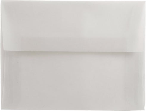 JAM PAPER A7 Translucent Vellum Invitation Envelopes - 5 1/4 x 7 1/4 - Clear - 50 Pack