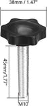 Clamping Screw Knob, M10 x 45mm, Plum Hex Shaped, 5pcs for Lathes and Industrial Equipment