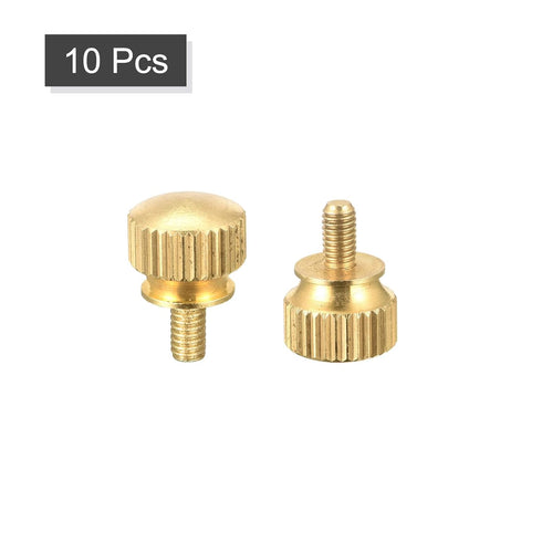 uxcell 10Pcs Knurled Thumb Screws, M3x6mm Brass Shoulder Bolts, Stepped Grip Knobs Fasteners for PC