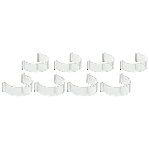 G.E.T. CLIPS-PLAIN-PC-CL Clear Set of 8 Plain Salad Dressing Bottle Clips, Polycarbonate