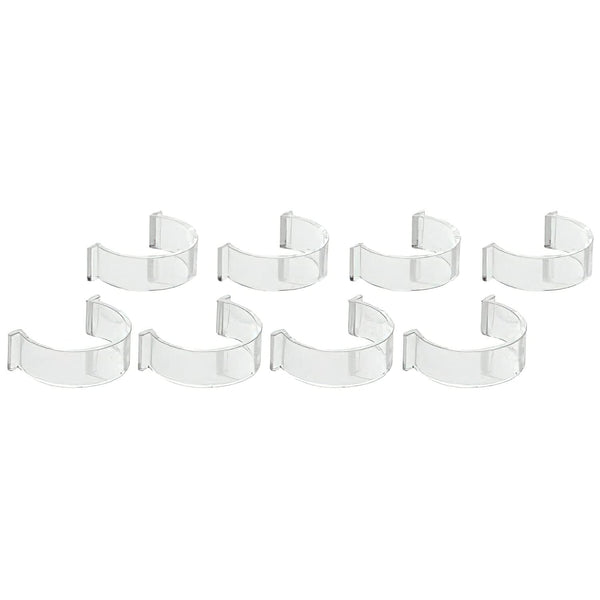 G.E.T. CLIPS-PLAIN-PC-CL Clear Set of 8 Plain Salad Dressing Bottle Clips, Polycarbonate