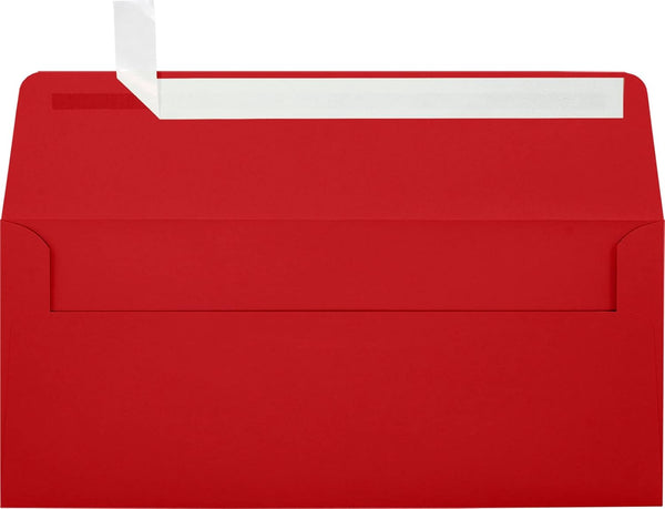 LUXPaper #10 Business Envelopes - Holiday Red - 4 1/8" x 9 1/2" - 60lb. Text - 50 Qty