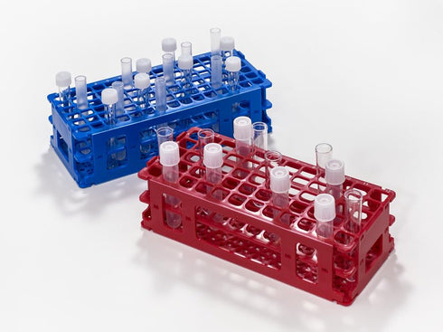 Caplugs Evergreen 240-3200-R8SI Test Tube Rack for 13mm Tubes, 90 Places, Polypropylene, Red