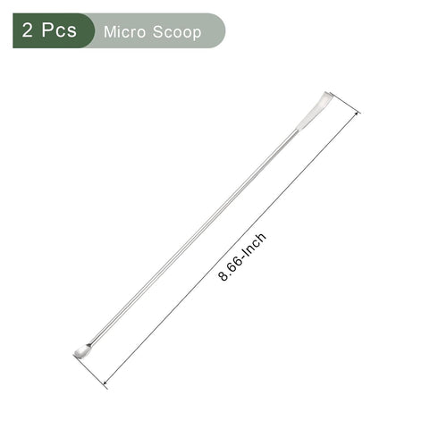 YOKIVE 2 Pcs Lab Spatula Spoon, 304 Stainless Steel Micro Sampling Mixing Measuring Great for Laboratory (220mm/9-Inch)
