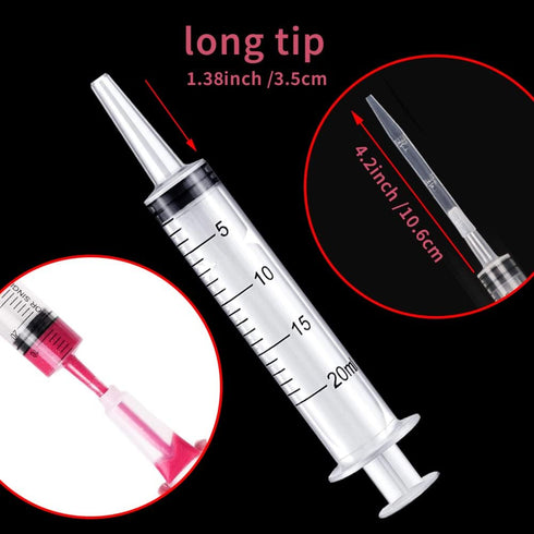 4 Pack 20mL Syringes for Lip Gloss Making Supplies, Liquid TKP Lipgloss Base Flavoring Oil Injection