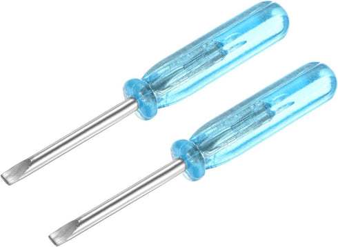 uxcell Mini Slotted Screwdriver, 2.0mm Flat Head, 45mm Length for Small Appliances Repair, 2 Pcs