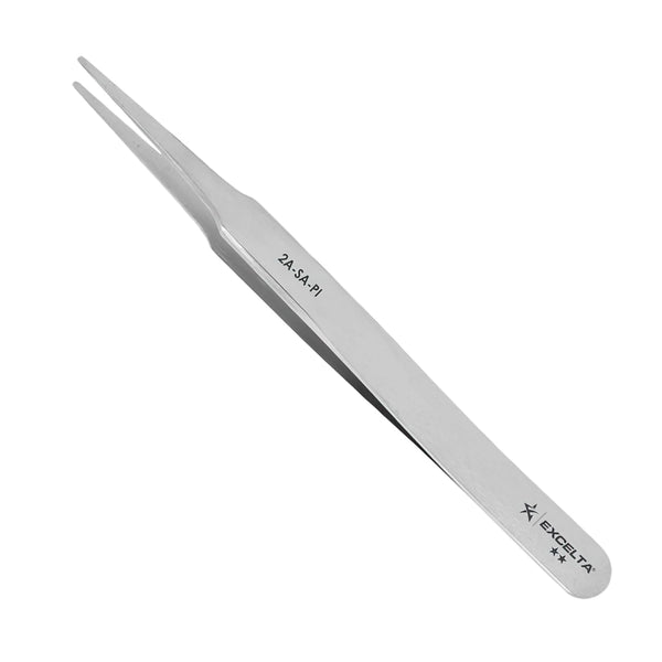 Excelta 2A-SA-PI Straight Tapered Flat Point Tweezers - 4.75 Inch, Anti-Magnetic Stainless Steel