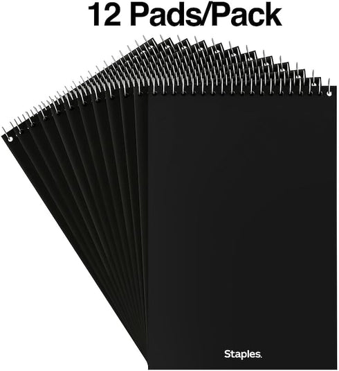 Staples Green Paper Steno Pads, Gregg Ruled, 6" x 9", 12/Pack