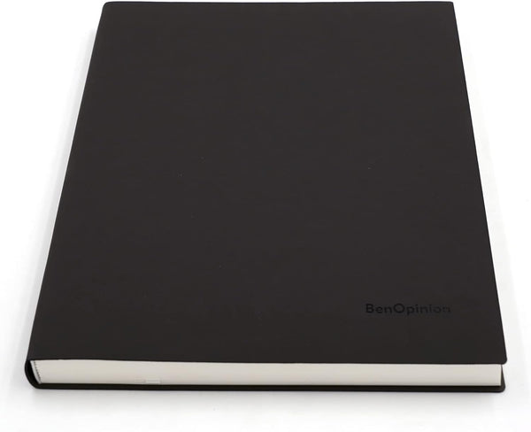 Large Blank Notebook Journal, Soft Faux Leather Cover, 320 Pages, A4 8.4x11.4 inches, Sketch Book, Black