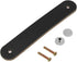 Yoohey 5 Pack Leather Cabinet Drawer Pulls, Modern Handmade Knob with Screws (Black, 14cm, 2 Holes)