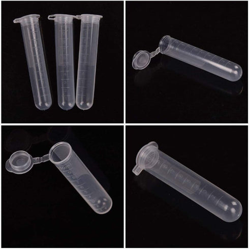 200PCS 10ml Microcentrifuge Tubes, Clear Round with Attached Lid, Plastic Lab Snap Tubes, Clear Graduation