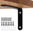 Jiyocy 4 Pieces Black L Shelf Bracket, Steel Heavy Duty Corner Brace,Joint Angle