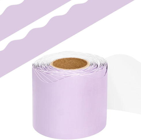 Lavender Bulletin Board Border - Light Purple Scalloped Border Trim for Classroom, 52ft One Roll