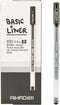 czxwyst 8761 Basic Liner Gel Ink Pens, 0.5mm Fine Point (Black Color 12-Pack)