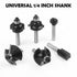UTRUSTTO 1/4 Inch 12 1/4" Set Router Bits Shank Pieces, Tungsten Carbide Router Bit with Wood Box, for Professional