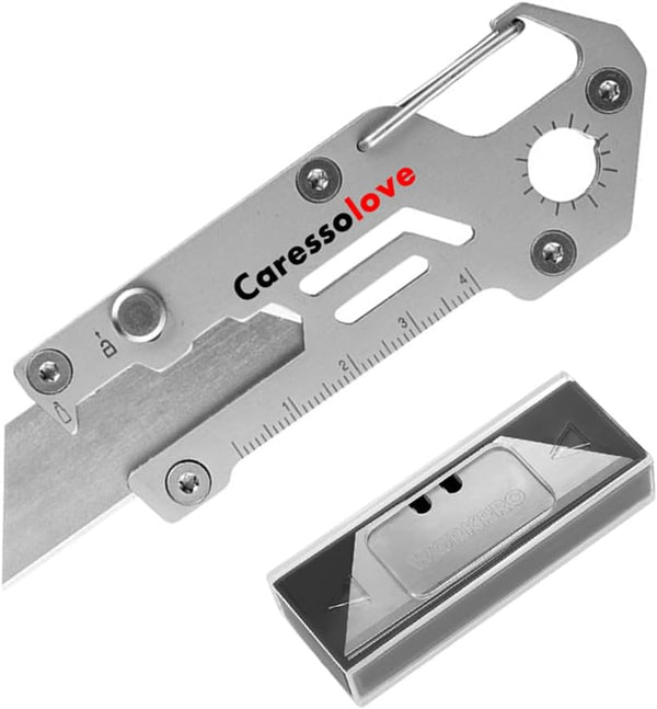 6-in-1 Utility Knife, Retractable Box Cutter, Small Pocket Knife with 10 Extra Blades