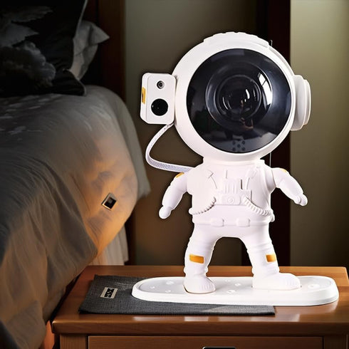 NIIWLAGIT 360 Astronaut Aurora Galaxy Projector, Rotating Star & Moon Night Light with White Noise, Music Sync, Remote