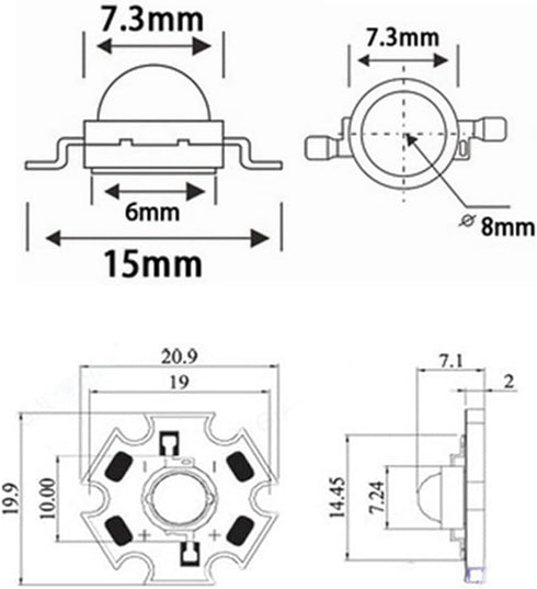Vrabocry 10 3W 940nm 400mA 500mA 1.2V 1.6V 3 3 Bulb 20mm pcs High Power Led Chip Infrared (IR / - / DC - / Watt) SMD