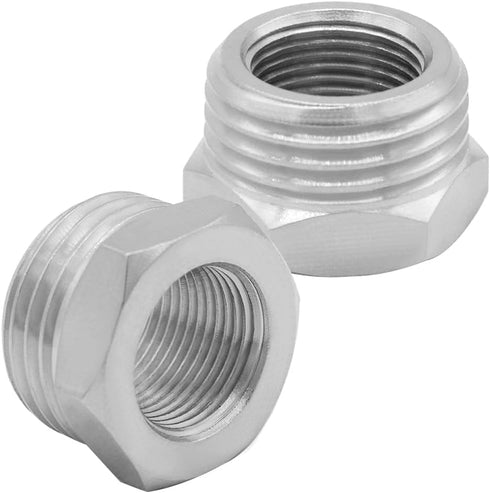 Joywayus 2PCS 1/2 G Male to 3/8 Compression Female Thread Bushing, Nickel Plated Brass Faucet Connector