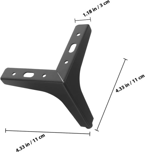 4pcs 11cm DOITOOL Matte Black Furniture Support Feet Metal Triangle Sofa Legs Bed Legs Cabinet Feet for Modern Sofa