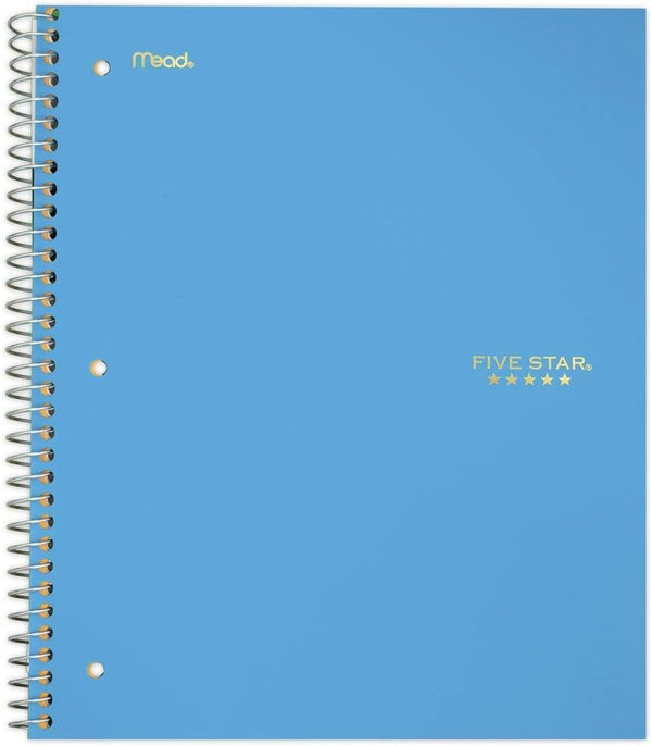 Five Star Spiral Notebook, 1 Subject, College Ruled, 100 Sheets, 11" x 8-1/2", Teal (72051)