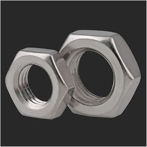 RWRAPS 5/10pcs M4 M5 M6 M8 M10 M12 M14 M16 M18 M20 304 Nut(10pcs,M18) Stainless Steel Thin Nuts Flat Tighting Hexagon