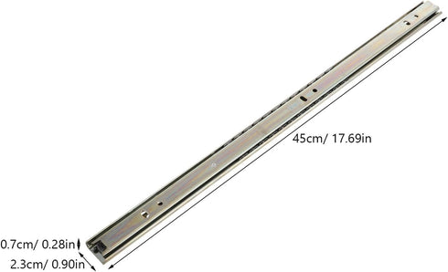 2PCS WOONEKY Heavy Duty Wide Two-Section Ball Bearing Keyboard Slide Rails Cabinet Drawer Tray Accessories for Bedside