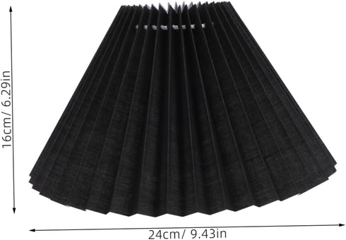 Housoutil Lamp Shade Protector Lamp Black Table Decor Cover Pleated Table s Shades Chandelier Wall Fabric Pleated Light