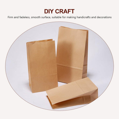18x11x32cm 100pcs Set Brown Paper Bread Bags Kraft Snack and Sandwich Bags Oil-resistant Paper Grocery Storage