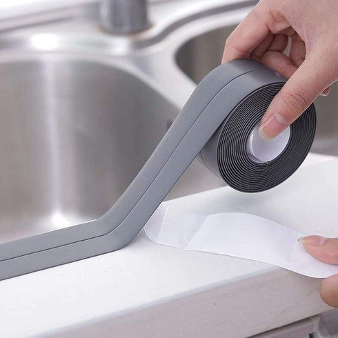 Bathtub Sealing Tape, Waterproof Kitchen Sink Bath Basin Wall Sealing Strip (22mm*3.2M-Gray)