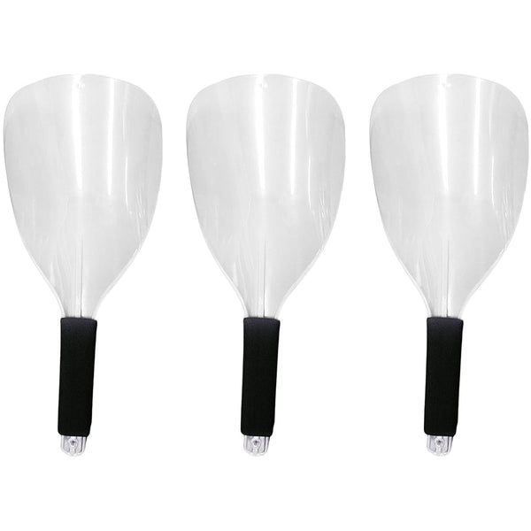 3-Pack Barber Salon Face Mask, Plastic Hairdressing Shield with Sponge Handle, Reusable