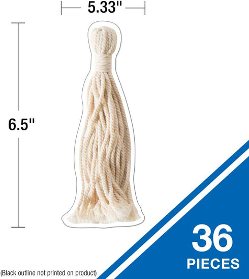 Schoolgirl Style Simply Boho 36 Piece Natural Tassels Bulletin Board Cutouts, Boho Décor and Classroom Decorations