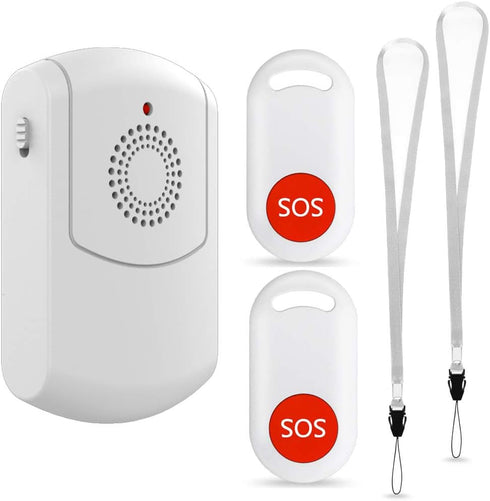 Caregiver Pager Wireless Call Button System, Personal Alert Panic Button for Home Elderly Nurses Calling System