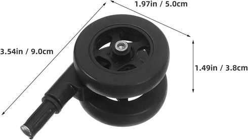 4Pcs Homoyoyo Baby Walker Wheels Stroller Wheels Replacement Stroller Caster Black PP Material Swivel Stem Quiet