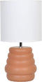 Simple Designs LT1168-TER 12.68" Chic Glow Mini Stacked Ceramic Table Lamp, Monochromatic