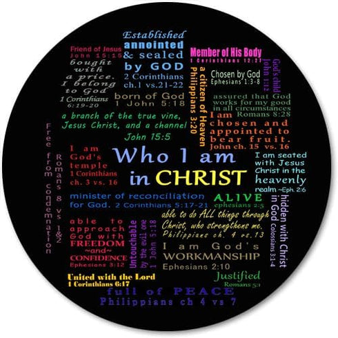 Inspirational Quote Round Mouse Pad, Colorful Christian Bible Verse Scripture Quotes Motivational Design Circular