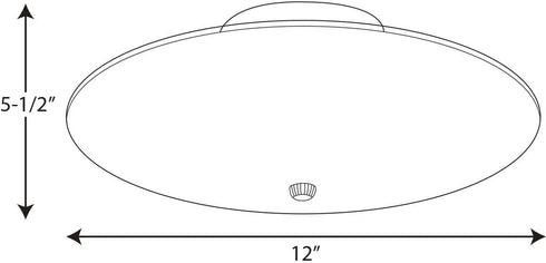 12" 2-Light P4609-30, Progress Lighting Round Glass Close-to-Ceiling, Indoor, White