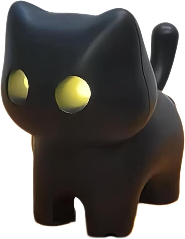 Generic Cute Black Cat Night Light Keychain Mini Kawaii Cat Lamp with Sound,