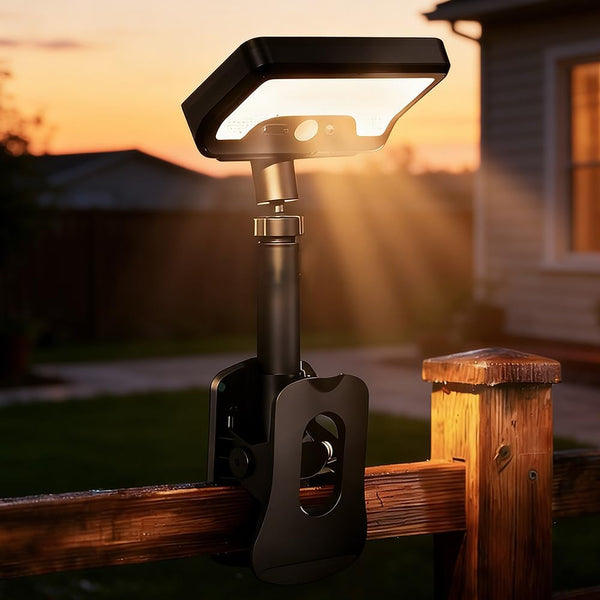 Clip On Solar Motion Sensor Light Outdoor, 600LM 3 Modes IP65 Waterproof,