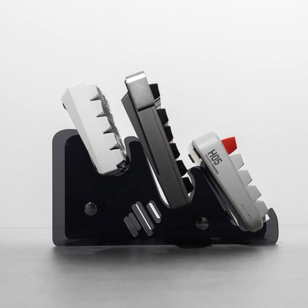 Sumgsn Black Mechanical Keyboard Holder, Transparent Acrylic Stand for Displaying Three Keyboards