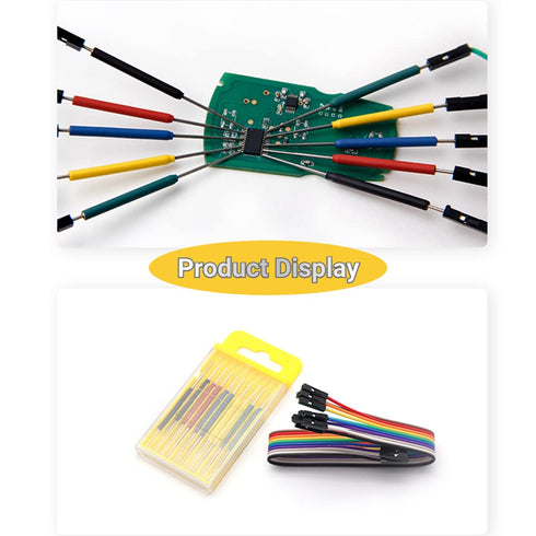 10Pcs Mini Grabber SMD IC Test Hook Clips Probes Kit for Logic Analyzer with Silicone Jumper Wires