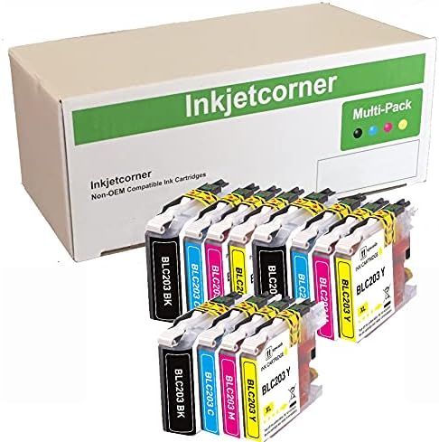 Inkjetcorner Compatible Ink Cartridges 12-Pack Replacement for LC203 XL MFC-J460DW MFC-J480DW